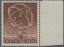 Berlin: 1950, 20 Pf "ERP" PROBEDRUCK Vom Rechten Rand Postfrisch Mit Den üblichen Diagonalen Striche - Briefe U. Dokumente