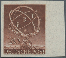 Berlin: 1950, 20 Pf. Braun Ungezähnt, Postfrisch, Incl. Der Diagonalen Striche, Die Lt. Druckerei Be - Briefe U. Dokumente