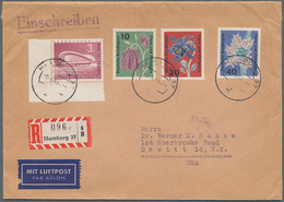 Berlin: 1963, 3 DM Bauten Eckrandstück In MiF Mit Bundesrepublik Auf R-Luftpostbrief Von Hamburg Nac - Lettres & Documents