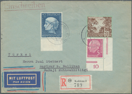 Berlin - Ganzsachen: 1955: Luftpostbrief Europa Mit Einschreiben Tarif III – 40 + 15 LP, 50 R – Mit - Autres & Non Classés