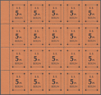 Berlin - Postkrieg: 1948ff. 5 Pfg Schwarz/orange, Vorbereitete Zuschlagsmarke Des "B.B. Berlin" (Bri - Andere & Zonder Classificatie