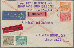 Berlin - Rohrpost: 5, 20, 25 U. 50 Pf. Bauten Zusammen Auf Lp-Eilbf. Mit Rohrpost Zum Flughafen Ab B - Autres & Non Classés