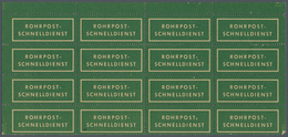 Berlin - Postschnelldienst: Rohrpost-Schnelldienst Grüner Aufkleber Für Die Sendungen Im Bogenteil Z - Covers & Documents