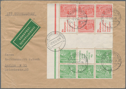 Berlin - Postschnelldienst: Blockstück Aus Bauten ZD-Bogen 1952 Auf Postschnelldienstbf.2. Gewichtss - Lettres & Documents