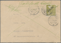 Berlin - Postschnelldienst: 1 Mk Schwarzaufdruck Als EF Auf Postschnelldienstbf. Ab Berlin-Dahlem Vo - Covers & Documents