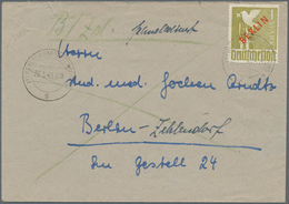 Berlin - Postschnelldienst: 1 DM Rotaufdruck Als EF Auf Postschnelldienstbf. Von Berlin-Charlottenbu - Lettres & Documents