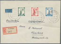 Französische Zone - Baden: 1949, "10 Bis 30 Pfg. Wiederaufbau Freiburg" Als Portorichtige MiF Auf R- - Andere & Zonder Classificatie