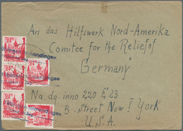 Französische Zone - Württemberg: 1947, 24 Pfg. Rot, Fünf Einzelwerte Als Portogerechte Mehrfachfrank - Autres & Non Classés