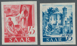 Saarland (1947/56): 1947, Partie Von Sechs Ungezähnten Werten Der Freimarkenserie "Berufe Und Ansich - Ongebruikt