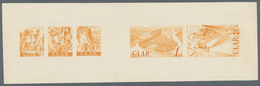 Saarland (1947/56): 1947, 12 Pfg., 24 Pfg., 75 Pfg., 84 Pfg. Und 1 M. Saar I Je In Dunkelchrom Als U - Unused Stamps