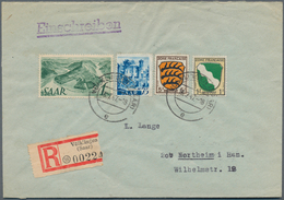 Saarland (1947/56): 1947, 75 Pfg. Dunkelultramarin Mit Wasserzeichen 1 X Auf überfrankiertem R-Brief - Unused Stamps