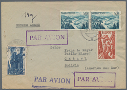 Saarland (1947/56): 1948, 50 Fr. Flugpost Im Waagerechten Paar Sowie 10 Fr. Und 20 Fr. Freimarken Al - Unused Stamps