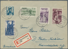 Saarland (1947/56): 1948. Hochwasser 5 - 18 Fr, Mit Zusatzfrankaturen, Portorichtig Auf Drei Saubere - Unused Stamps