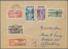 Saarland (1947/56): 1948, Hochwasserhilfe, Kompletter Satz Auf R-Brief Von "VÖLKLINGEN 22.1.248" Nac - Neufs