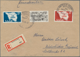 Saarland (1947/56): 1948/1949, 25+25 Fr. Hochwasserhilfe Flugpostmarke Mit 10 Und 25 Fr. Verfassung - Neufs