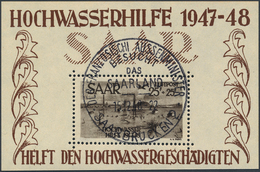 Saarland (1947/56): 1948, Flugpost-Hochwasserblock, Entwertet Mit Sonderstempel "SAARBRÜCKEN 2 DER F - Neufs