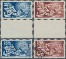 Saarland (1947/56): 1950, Aufnahme In Den Europarat Postfrisch Mit Unten Anhängendem Leerfeld Sowie - Unused Stamps