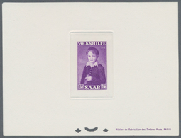 Saarland (1947/56): 1953, 15 - 30 Fr. Volkshilfe-Gemälde Komplett, Je Als Ministerblock Auf Kartonpa - Unused Stamps