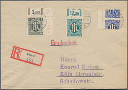 Bizone: 1945, 1 Pf AM-Post, Gez. L 11 1/2, Eckrandstück Mit 4-stelliger Bogenzähl-Nr.1808, Zusammen - Autres & Non Classés