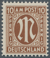 Bizone: 1945, AM-Post 10 Pfg. Deutscher Druck Orangebraun Und Dort In Der Sehr Seltenen Zähnung 11½! - Other & Unclassified