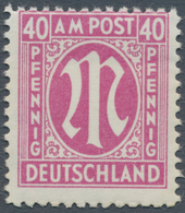 Bizone: 1945, 40 Pfg. AM-POST Rotlila Mit Zähnung A, Postfrisch, "echt Und Einwandfrei", Fotoattest - Other & Unclassified