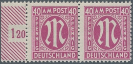 Bizone: 1945, AM-Post 40 Pf. Rotlila, Gezähnt L 11 Im Tadellos Postfrischen Waagerechten Paar Vom Li - Sonstige & Ohne Zuordnung