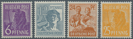 Bizone: 1948, 6, 12, 24 Und 25 Pf Arbeiter Mit Bandaufdruck Auf Der GUMMISEITE, Tadellos Postfrisch, - Other & Unclassified