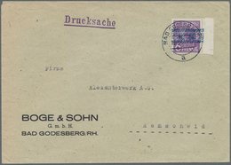 Bizone: 1948, 6 Pfg Arbeiter/Bandaufdruck In Blau, Sogenannter "Bonner Fehldruck", Rechtes Randstück - Autres & Non Classés