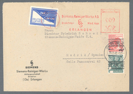 Bizone: 1948, JEIA-Zulassungsmarke In MiF Mit AFS Der Firma Siemens 9 Pf, Bandaufdruck 16 Pf (stärke - Autres & Non Classés