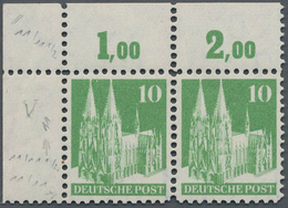 Bizone: 1948, 10 Pf Bauten Im Paar Aus Der Linken Oberen Bogenecke, Links Gez. 11:11 1/2:11.11, Rech - Sonstige & Ohne Zuordnung