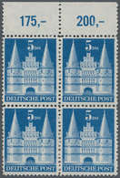 Bizone: 1948, 5 DM Bauten Im OR-4er-Block Postfrisch, Oben Type I+Ic, Unten Type Ic+I, Gez. 11 Wz. Y - Autres & Non Classés