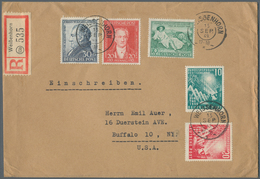 Bundesrepublik Deutschland: 1949, 10 U. 20 Pf Bundestag Und 10 - 30 Pf Goethe Entwertet Mit Altem Ba - Covers & Documents