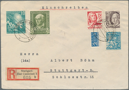 Bundesrepublik Deutschland: 1949, Orts-R-Brief STUTTGART-BAD CANNSTADT 31.12.49 Mit Ungewöhnlicher M - Brieven En Documenten