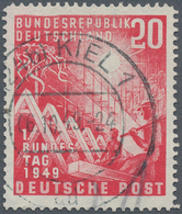 Bundesrepublik Deutschland: 1949 Bundestag 20 Pf. Rosarot Mit Markantem Plattenfehler "Bildrand über - Lettres & Documents