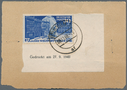 Bundesrepublik Deutschland: 1949 'Stephan' 30 Pf., Eckrandstück Unten Rechts Mit Druckdatum '27.9.19 - Covers & Documents
