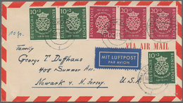 Bundesrepublik Deutschland: 1950, 3 X 10 Pf U. 3 X 20 Pf "Bachsiegel", Portogerecht Auf Luftpostbrie - Briefe U. Dokumente