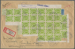 Bundesrepublik Deutschland: 1951, Posthorn 2 Pf Als Massenfrankatur Vorder- Und Rückseitig Auf Porto - Briefe U. Dokumente