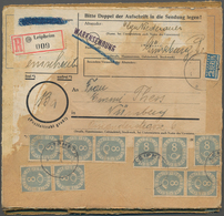 Bundesrepublik Deutschland: 1954. Reko-Warensendung Mit MeF 10x 8 Pf Posthorn Von "Leipheim 7.4.54" - Briefe U. Dokumente