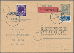 Bundesrepublik Deutschland: 8 Pf. Posthorn GA-Karte Mit 15 Pf. Posthorn Zusatzfrankatur Als Ortskart - Brieven En Documenten