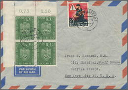 Bundesrepublik Deutschland: 1953, Luftpostbrief Ab HEIDELBERG Frankiert Mit 10+5 Pfg. Deutsches Muse - Lettres & Documents