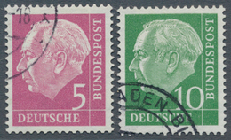 Bundesrepublik Deutschland: 1954, Heuss I, 5 Pfg. Und 10 Pfg. Je Mit Wasserzeichen 4Z, Zwei Sauber G - Lettres & Documents