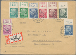 Bundesrepublik Deutschland: 1954, 25 Pf Heuss Sowie 5 Pf, 10 Pf, 20 Pf Und 40 Pf Je Fluoreszierendes - Lettres & Documents