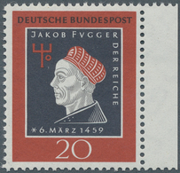 Bundesrepublik Deutschland: 1959, 20 Pf "500.Geburtstag V. J.Fugger" Mit Fehlendem Unterdruck (Farbe - Briefe U. Dokumente