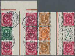 Bundesrepublik - Zusammendrucke: 1951, Posthorn 10+Z+20, 20+Z+20 (2 Stck.), 4+Z+20 (2 Stck.), Selten - Se-Tenant