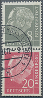 Bundesrepublik - Zusammendrucke: 1958/1960, 8+20 Pf Heuss Senkr. Paar Mit Lieg. Wasserzeichen Sauber - Zusammendrucke