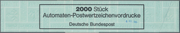 Bundesrepublik - Automatenmarken: 1980, Stangen-Verschlußdeckel Für "5 Rollen Zu 2000 Stück" Sowie D - Machine Labels [ATM]