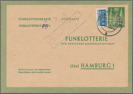 Bundesrepublik - Ganzsachen: 1950, 10 Pf "Funklotterie"-Postkarte Mit Violettem Handstempel "65" Bed - Autres & Non Classés