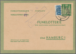 Bundesrepublik - Ganzsachen: 1950, 10 Pf "Funklotterie"-Postkarte Mit Violettem Handstempel "65" Bed - Sonstige & Ohne Zuordnung