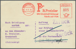 Bundesrepublik - Besonderheiten: 1953, 9.5. (24b) Bredstedt (Schleswig) Roter 5 Pfg. Firmenfreistpl. - Autres & Non Classés