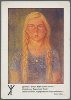 Ansichtskarten: Propaganda: 1928 (ca.) Deutsches Mädchen Mit Rune / German Girl By Hermann Heide. A - Parteien & Wahlen